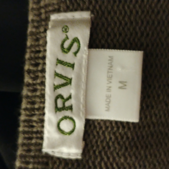 Olive Notched Neck Cotton Sweater - Picture 4 of 5